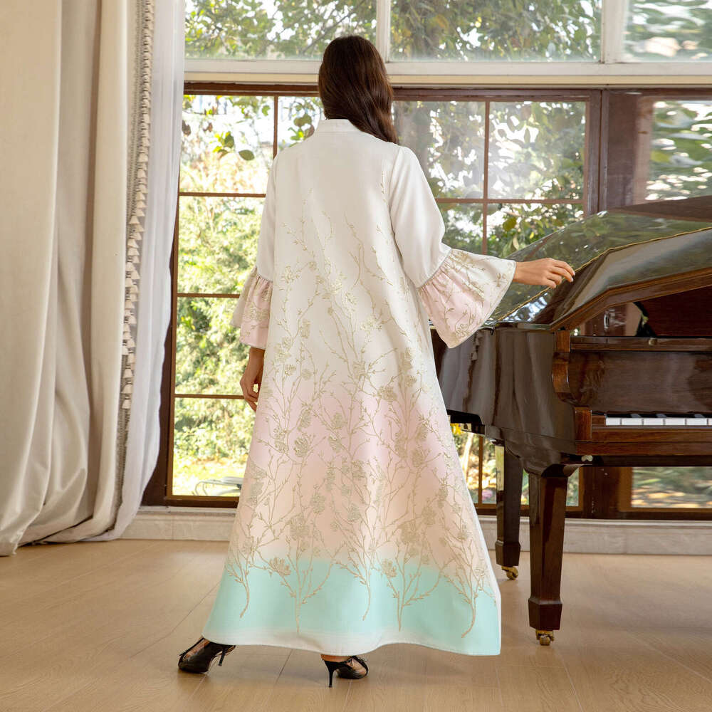 Muslim Dubai Fashion Jacquard Gradient Robe Women's Clothing