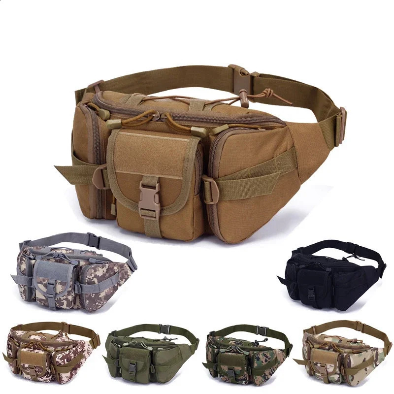 Man Tactical Waist Bag Gun Holster Fanny Pack Sling Shoulder Bags Outdoor Belt Bag Chest Assult Pack Sports Climb Cycling Bag 241228