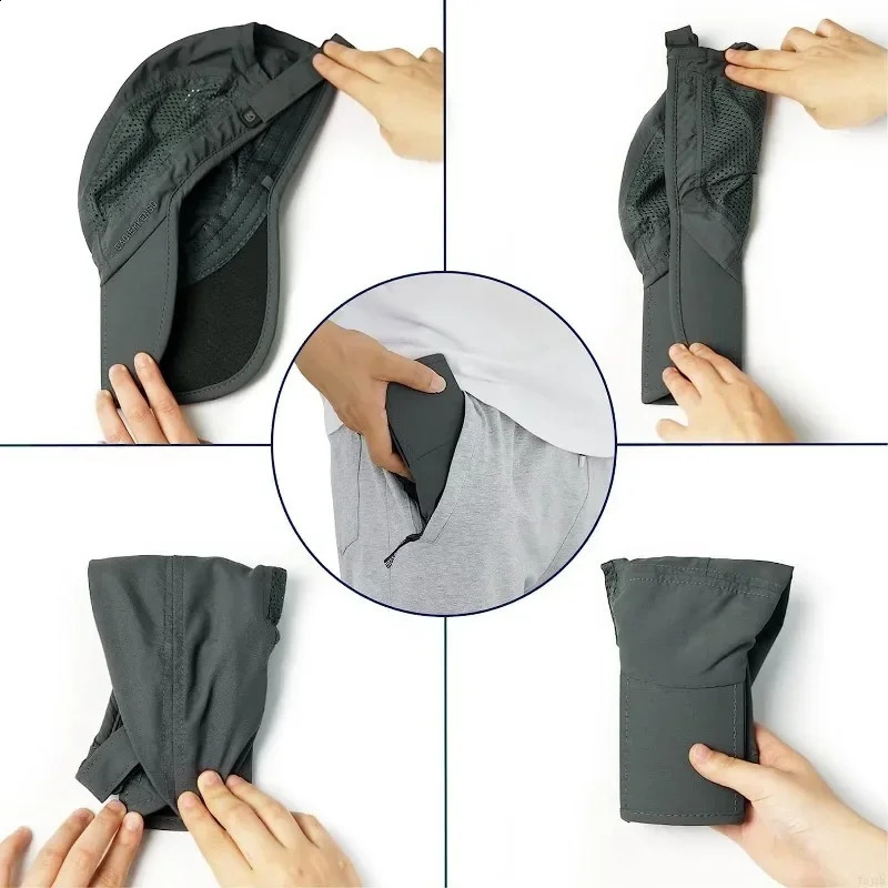 GADIEMKENSD Quick-Drying Foldable Portable Baseball Caps For Men Summer Sea Wave Embroidery Unisex Sport Sun Hats Cap 241227