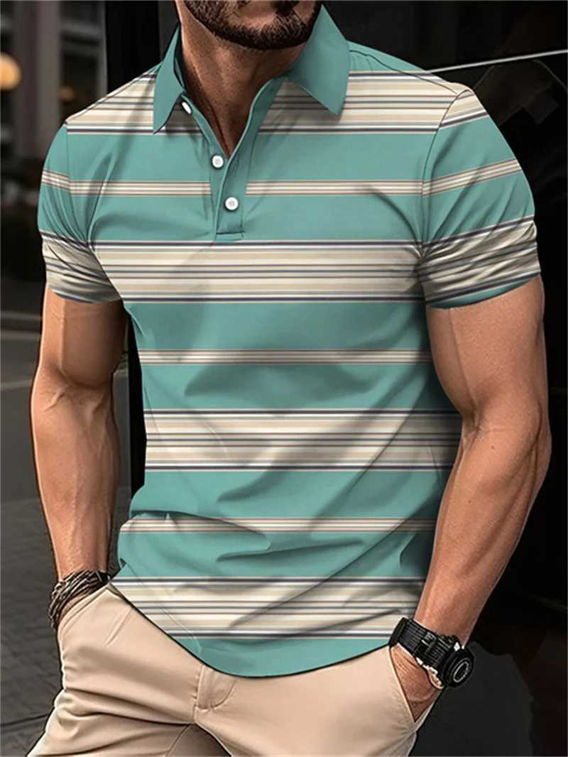 2024 new short sLeeved 3D digital printed summer collar photo shirt shirt suitable for mens business and casual tops X241228