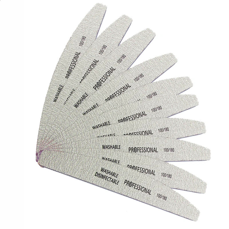 50pcs Professional Nail Files 100/180 Sandpaper Buffing File Polish Unha Limas Manicure Ongle Pilnik do paznokci Tool Shine 241223