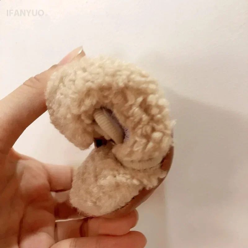 0-2Y Baby Plush Shoes Autumn Winter Solid Color Boys Girls Walking Shoe Versatile Soft Soled Anti Slip Princess Dress Shoes 241228