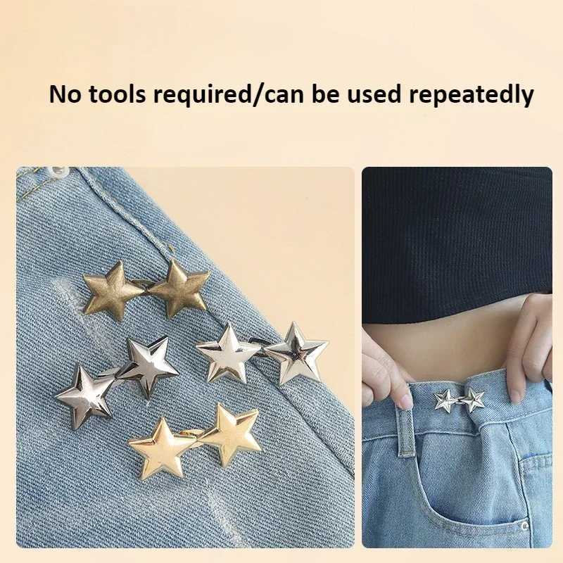 Mental Star Belt Adjustable Seamless Invisible Waistband Buckle Jeans Waist Tightening Tool Fashion Luxury Decoration Accessory W241228