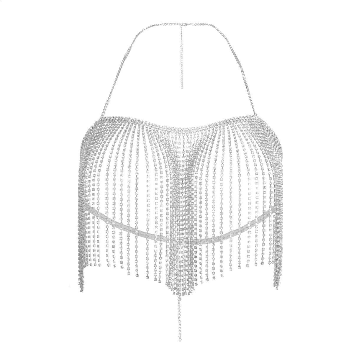 Trend In Tassels Hip Hop Style Rhinestone Chest Chain Nightclub Womens Body Chain Jewelry 241227