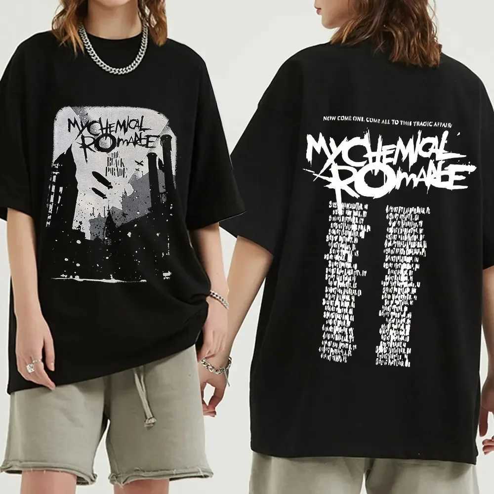 My Chemical Romance 2007 Tour Double sided Printed T-shirt Candle Punk Band Logo Short Slip Ts Cotton Harajuku T-shirt Men X241228