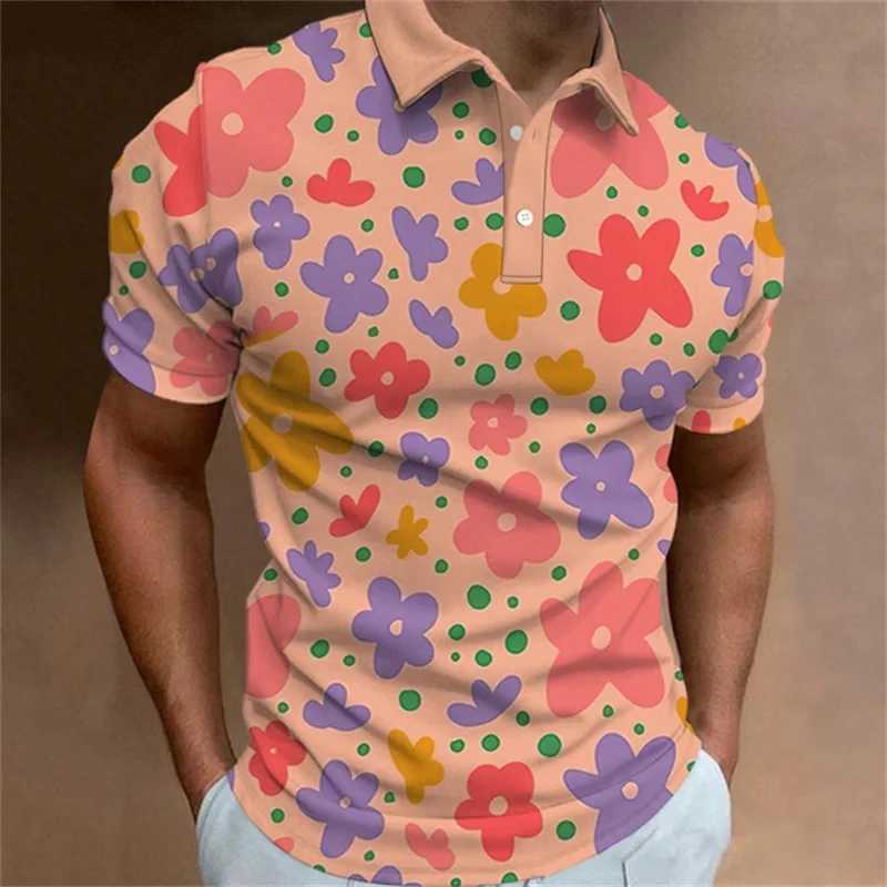 Mens shirt Shirt Fashion 3D Printed Flower Pattern Lapel Short Sleeve Top Summer New Leisure Vacation Street Breathable Clothing X241228