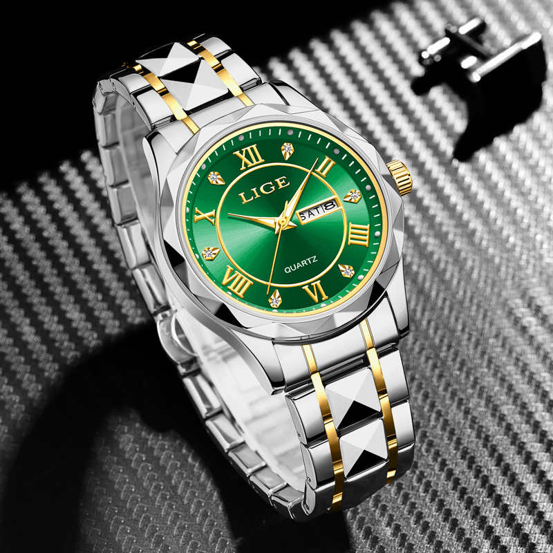 LIGE Men's Quartz Watch Men's Classic Traditional Watch Stainless Steel strap Men's Casual Waterproof Watch Youth Fashion Watch Student