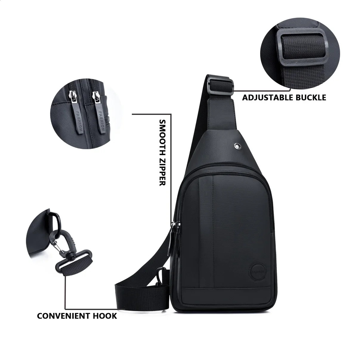 Mens waterproof material chest bag strap Casual Handheld Crossbody Bag with Favorable Price Adjustable Shoulder Strap 241228