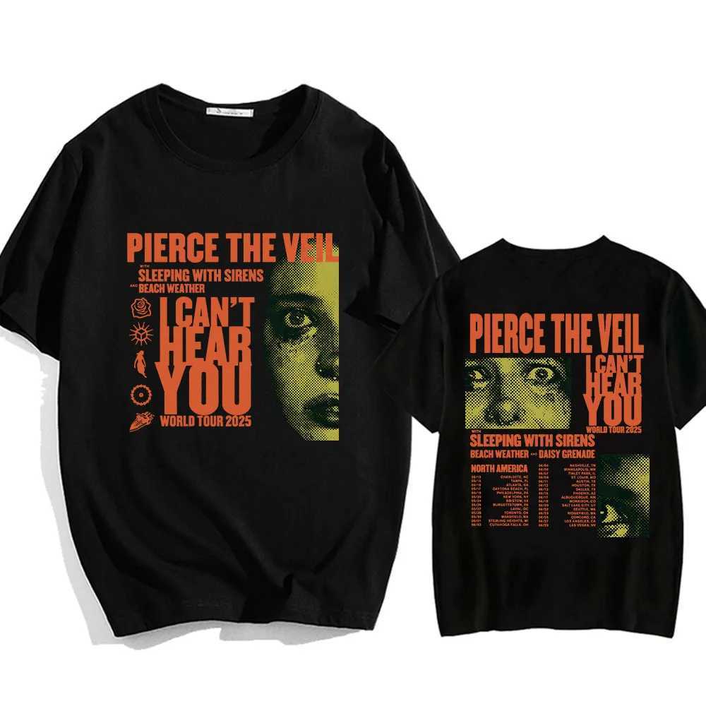I Cant Hear You Pierce The Veil Tshirts Rock Band Hip Hop Unisex Strtwear T-shirt Round Neck Men/Women T-shirt Cotton Ts X241228