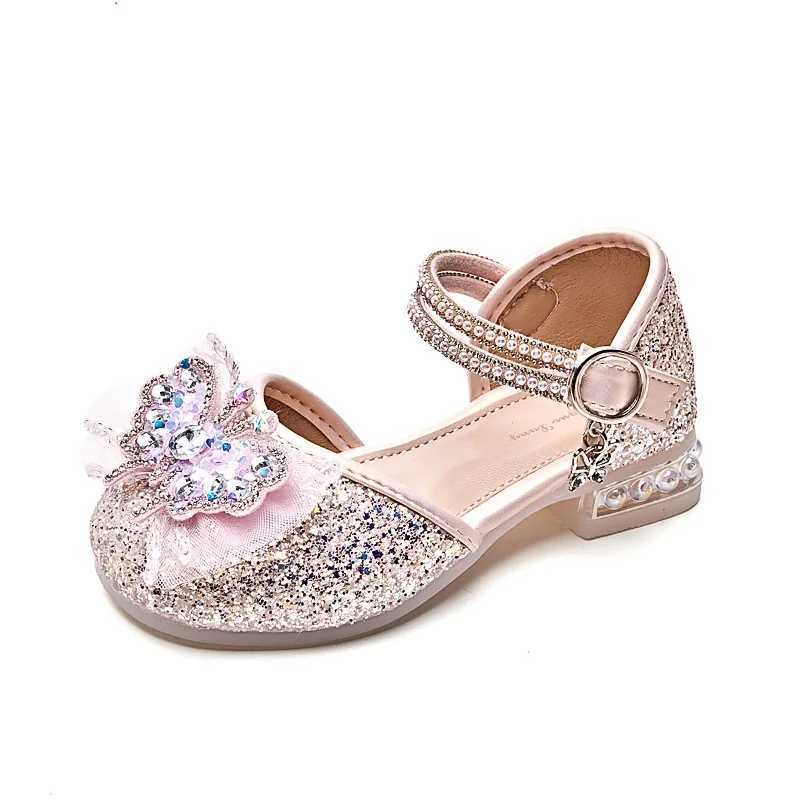 Childrens Ballet Apartment Beautiful Children Mary Jens Girls Princess Shoes Sparkling Crystal Dreams W241228