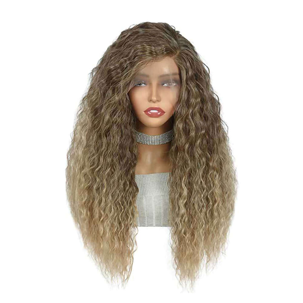 Wig Female 13 4 * 1 Lace High Headtop Long Curled Fiber Headset Boncy Curly Hair Kq2 Kq2