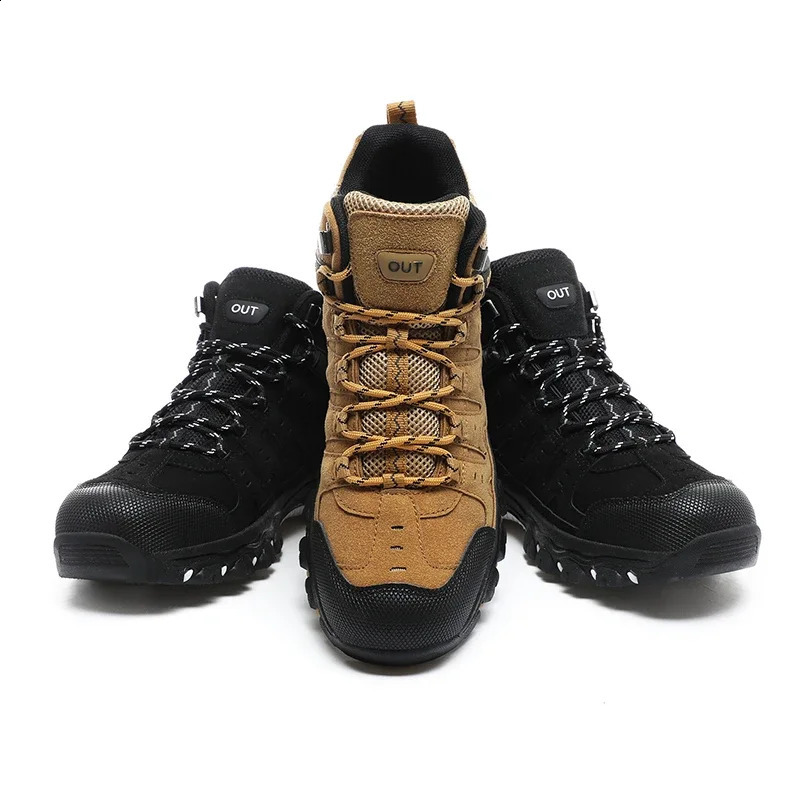 Men Hiking Shoes Waterproof Outdoor Off Road Run Shoes 2025 Lace Up Durable Men Non Slip Outdoor Climbing Boots Size 39-47 241228