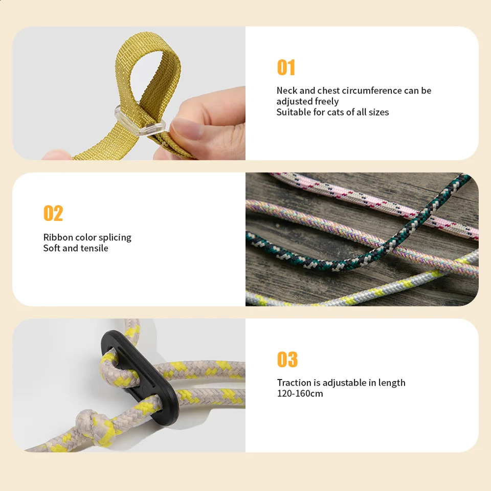 Cat Multifunctional Harnesses Suspenders Set Comfortable Reflective I-font Structure Anti-Break Adjustable Cat Leash 241227