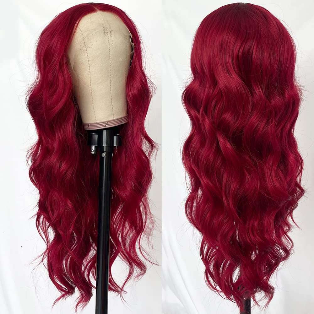 Front Lace For Women In Bury With Large Waves And Long Curly Hair. High Temperature Silk Synthetic Wig Kq2 Kq2