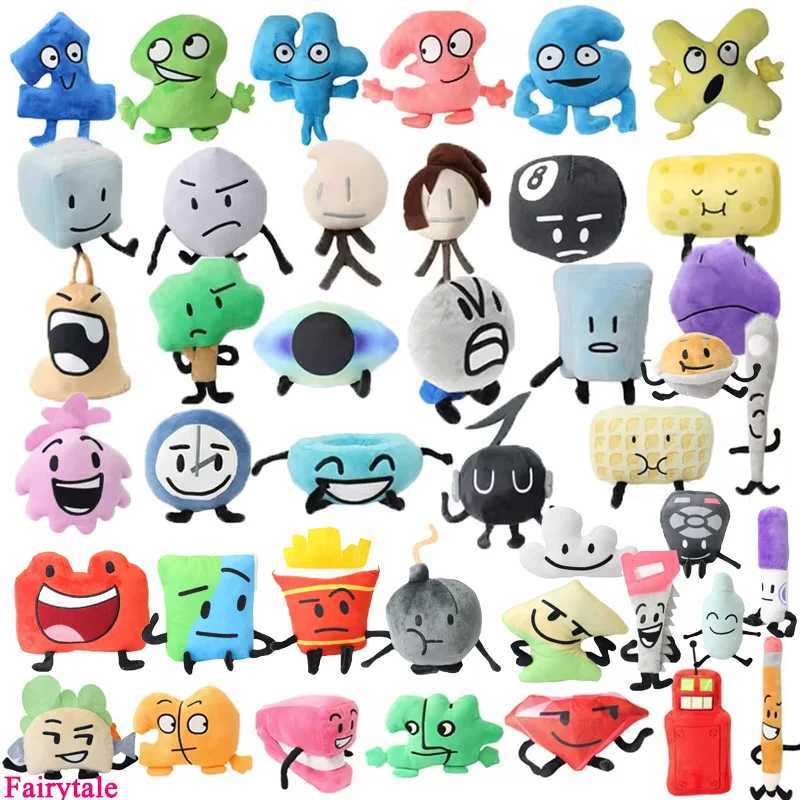 Battle for Dream Island BFDI Plush Toy Caroon Doll Soft Stuffed Figure Marker Pen Fries Bottle Nail Pie Stapler Cloud Ruby Gifts X241227
