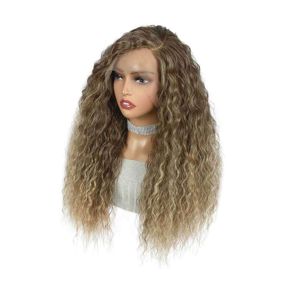 Wig Female 13 4 * 1 Lace High Headtop Long Curled Fiber Headset Boncy Curly Hair Kq2 Kq2