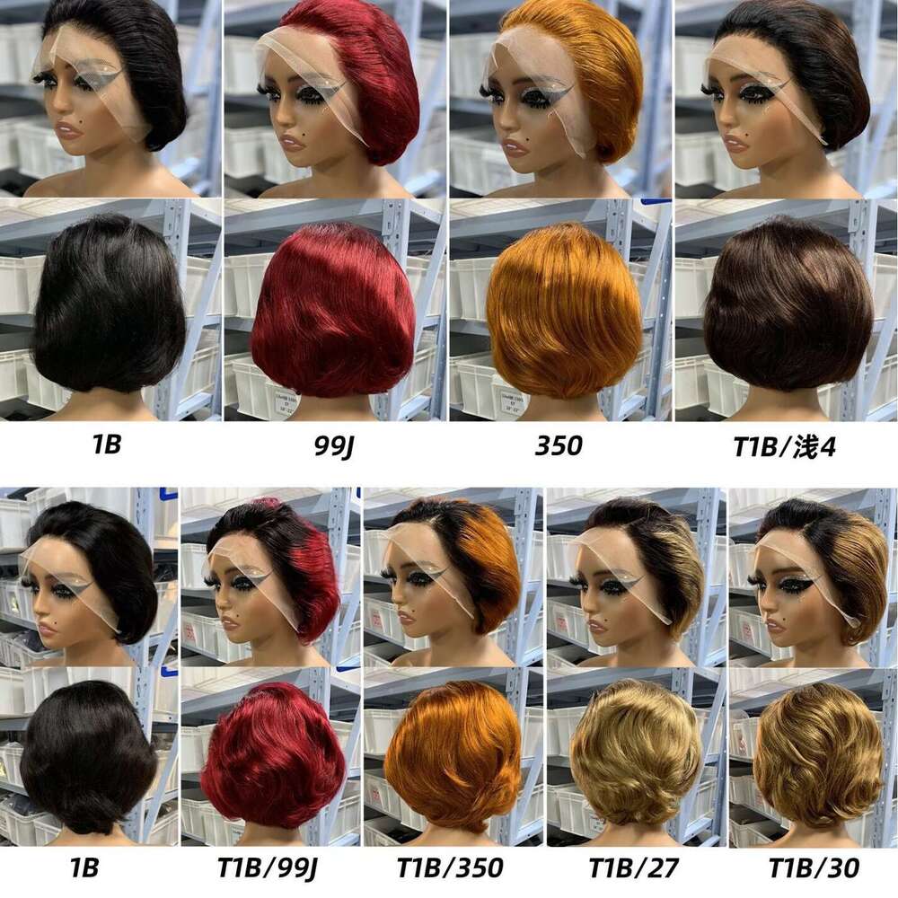 Ladies' 13 * 4 Front Lace Full Short Straight Hair, Real Hair Headband, E-Cut Kq2 Kq2