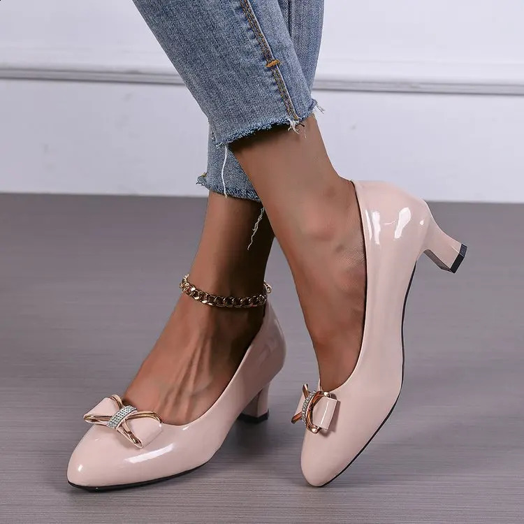 Autumn Womens Shoes Fashion Professional High Heels Black Red Shallow Mouth Comfortable Work Shoes34-43 241228