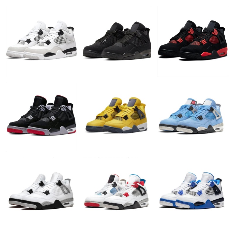 kids shoes big kid 4 Basketball Shoes For Boy Gril 4s Sneaker Red Thunder Black Cat Infrared Bred University Blue Royalty OG Military Black Trainers Sports