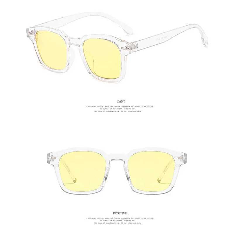 Fashion Retro Square Sunglasses Colorful Lens Black Transparent Frame Sun Glasses Outdoor Sports Ridding Women Men EyewearXJ241228