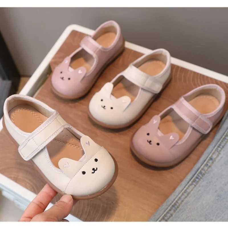 Spring Baby Girls Shoes Embroidered Bunny High Qu Arch Insole Childrens Flats Mary Jane Little Kids Casual Shoes W241228