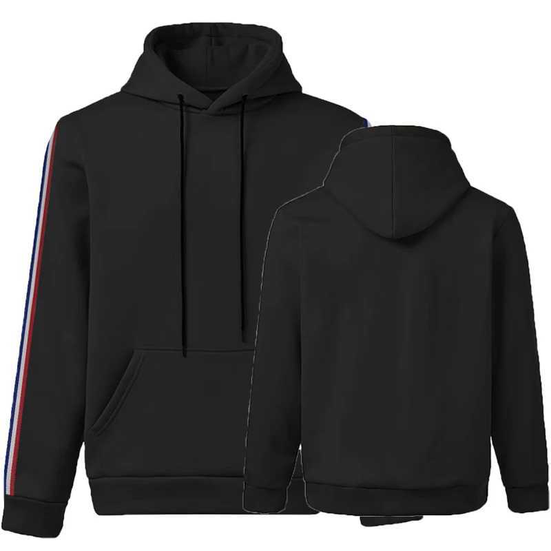 2025 mens and womens new hooded sweatshirt mens solid color sweatshirt womens and mens long sleeved inserted pocket pullove X241228