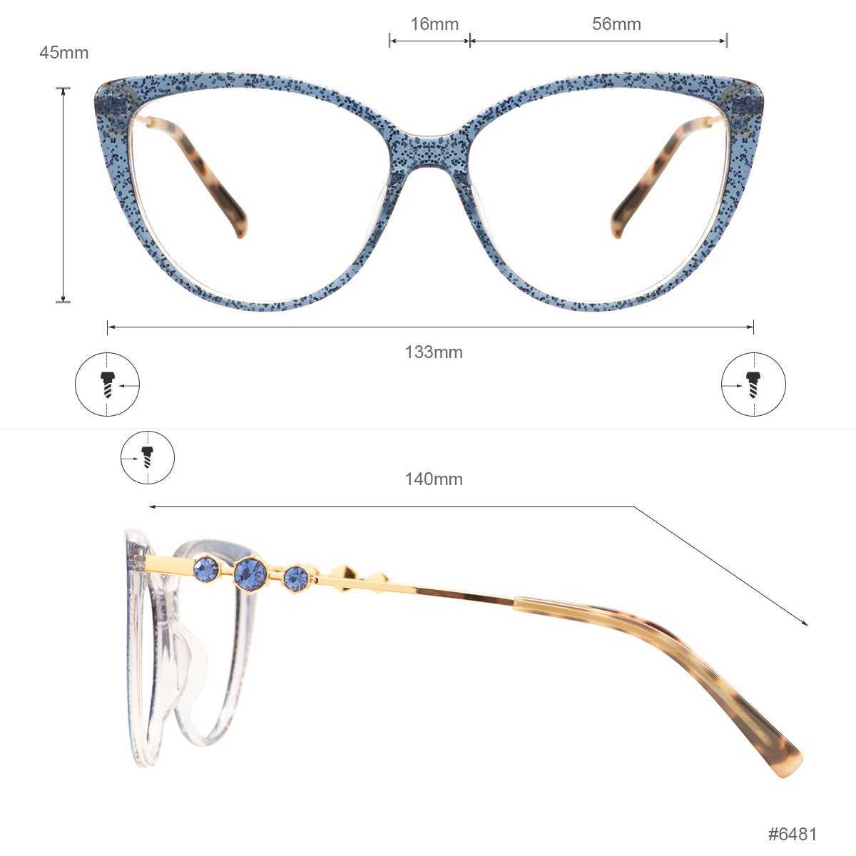 Fashion Cat Eye Full Rim Men and Women Acetate Sunglasses FramesXJ241228