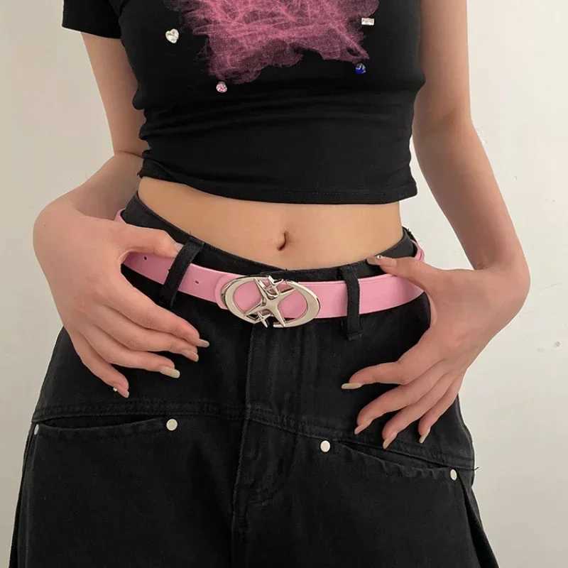 Punk Moon Star Buckle Design Cross Metal Retro Gothic Mens Y2k Belt Pu Leather Belt Jeans Pants Decorative Belt W241228
