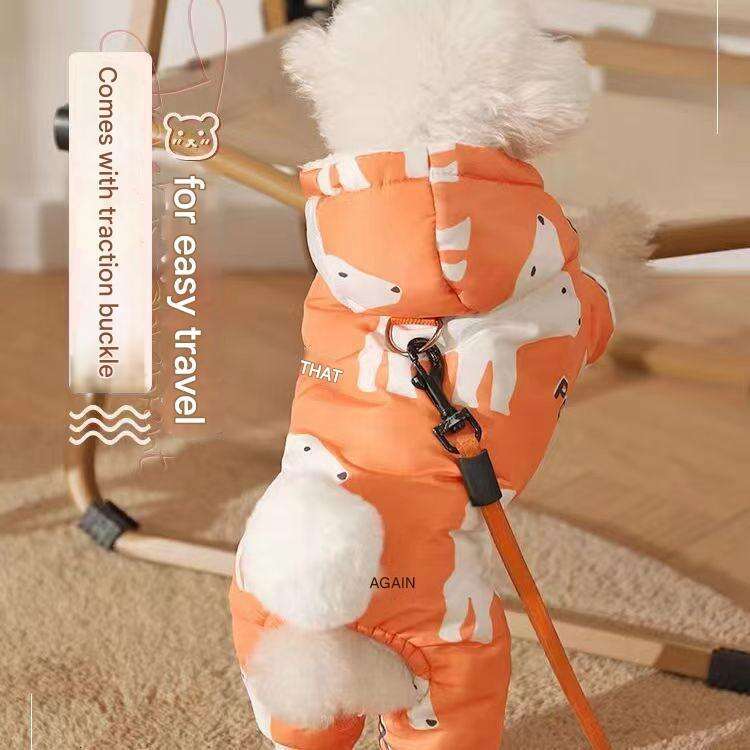 Dog Thickened Warm Teddy Bomei Pet Four legged Clothes Winter Plucked Cold Resistant Small and Medium Dogs