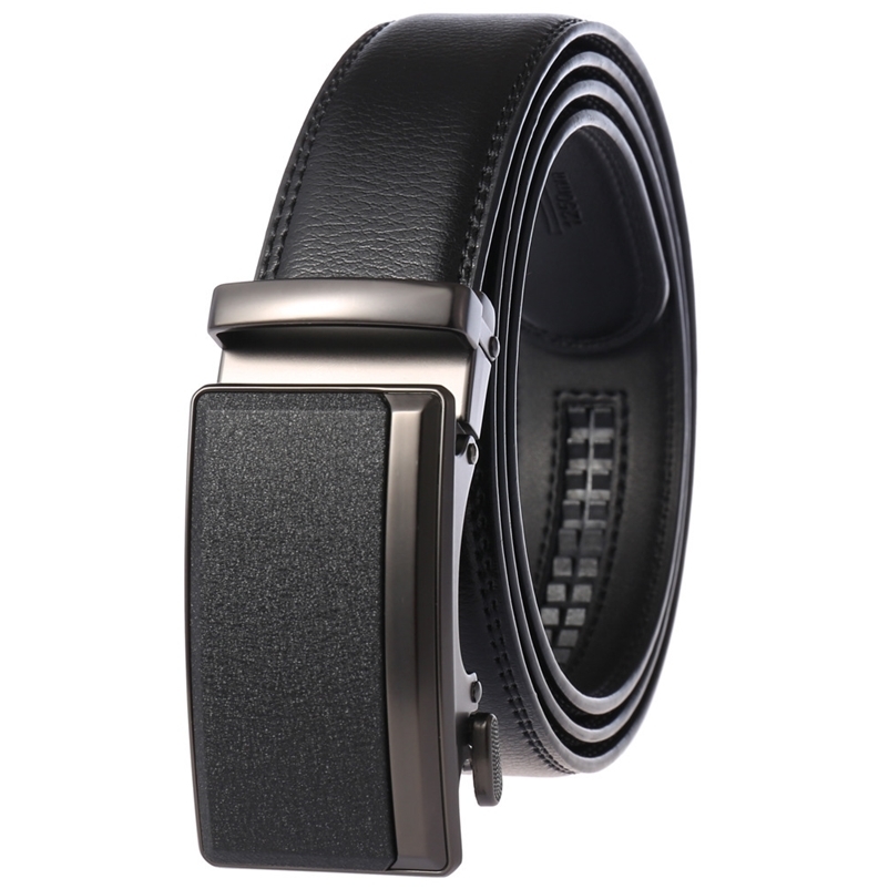 Mens Leather Belts Fashion Automatic Buckle Cowskin Male Belts Black Brown 3.5cm 241227
