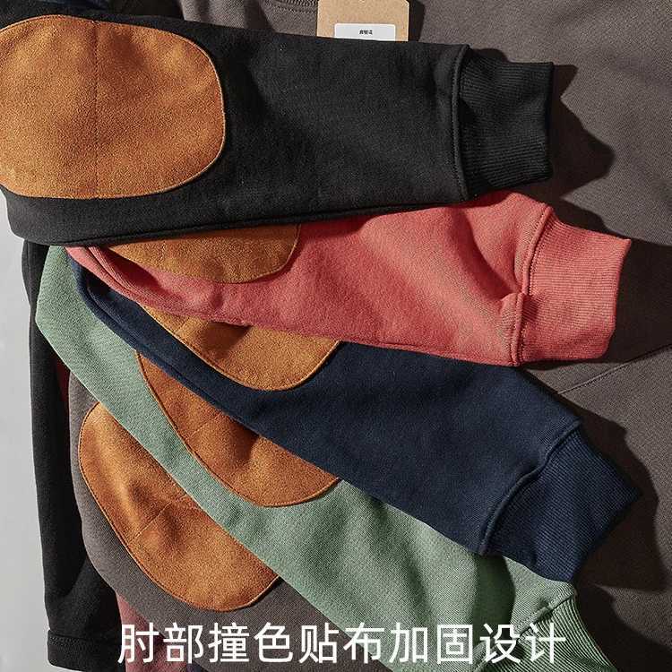 Autumn Winter New American Retro Heavyweight Velvet Kangaroo Pocket Sweatshirts Mens Simple Pure Cotton Washed Casual Sportwear X241228