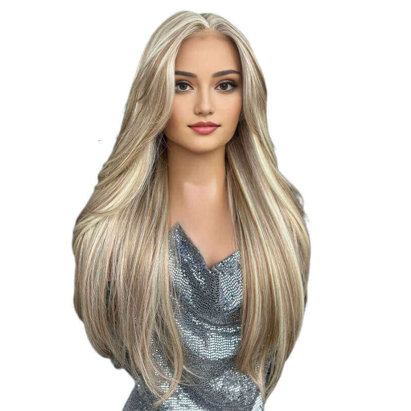 Natural Wave Bangs, Mixed Colors, Lace, Full Top Wig, Headband, High Temperature Silk Can Be Straightened And Rolled, Wavy Kq1 Kq1