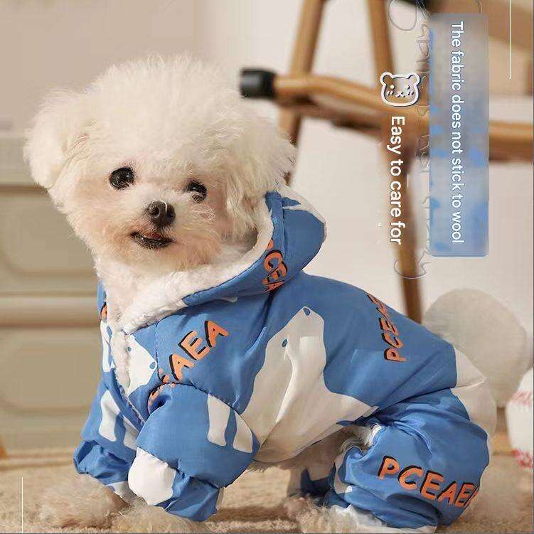 Dog Thickened Warm Teddy Bomei Pet Four legged Clothes Winter Plucked Cold Resistant Small and Medium Dogs