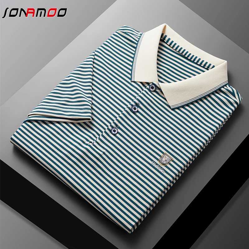 2024 mens new striped cotton business casual short sleeved shirt shirt fashionable comfortable and breathable top X241228