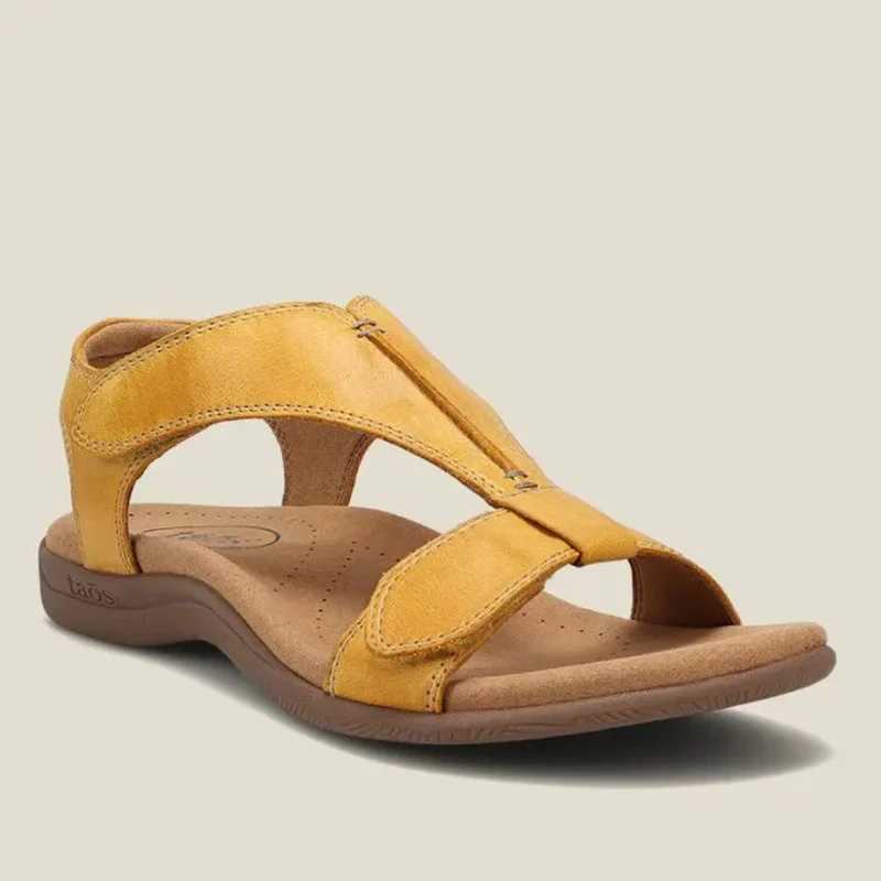 PU Leather Sandals for Women Summer Women Shoes Retro Lightweight Strap Ankle Walking Shoes Durable Soft Beach Slip on Sandalias M241227