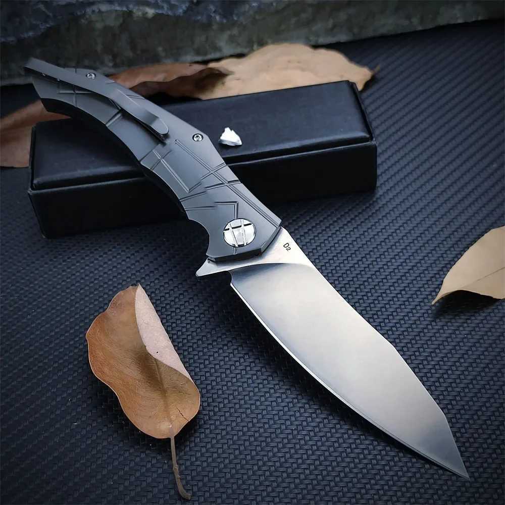High Quality Hunting Folding Knife Tactical Knife D2 Blades 420Steel +G10 Hand Outdoor EDC Cutting Knife Cam Survival ToolXJ241228