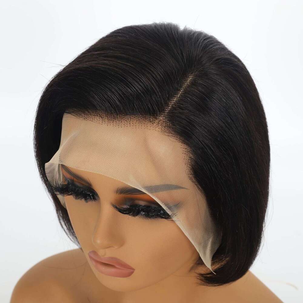 Wig Real Full Short Straight Human Hair Headband 13 * 4 Front Lace Bob Hairstyle Kq2 Kq2