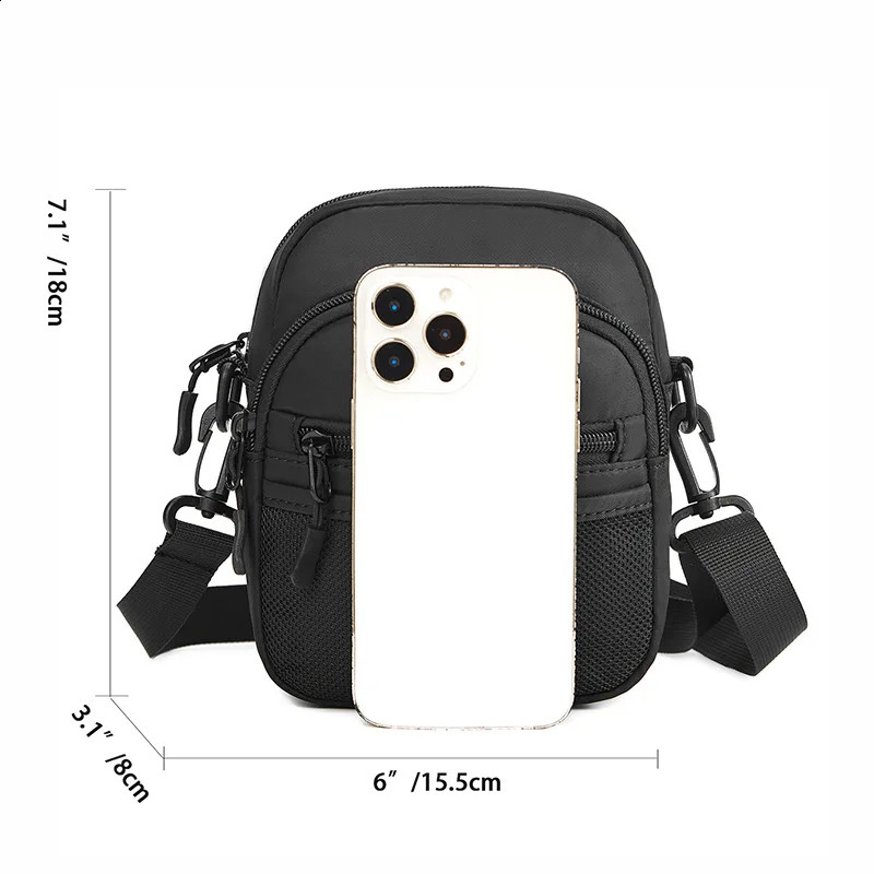 Mens Oxford Cloth Crossbody Purse for Young People Simple and Solid Color Small Shoulder Bag Street Style Phone 241227