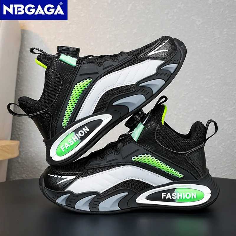 Black boys basketball shoes outdoor casual childrens coach sports tennis shoes anti slip childrens running shoes W241228