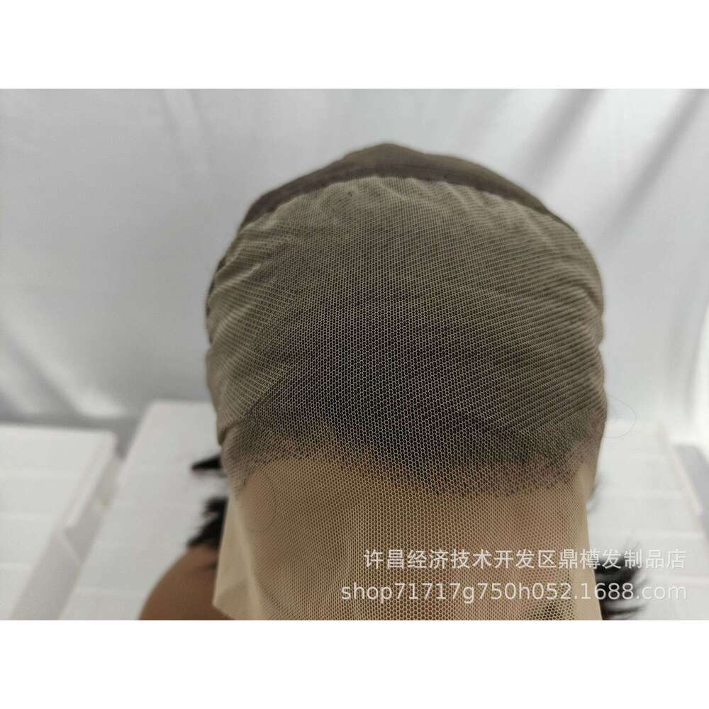 Real Hair Front Short Head Cover 13X4 Lace Frontal E Cut Wig Kq2 Kq2