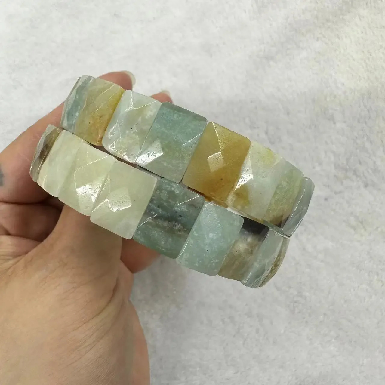 Natural Stone 9*12mm Faceted Bracelets Lapis Labradorite Crystal Red Jasper Agate Howlite Rhodonite Unakite For Wholesale 241227