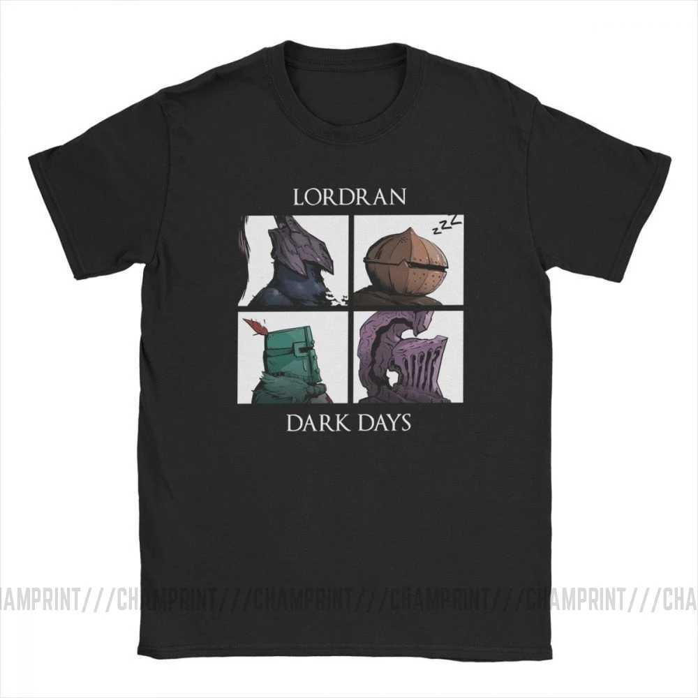 Mens Dark Souls Praise Sun Game T-shirt Novel O-neck Short sleeved Cotton T-shirt Printed T-shirt X241228