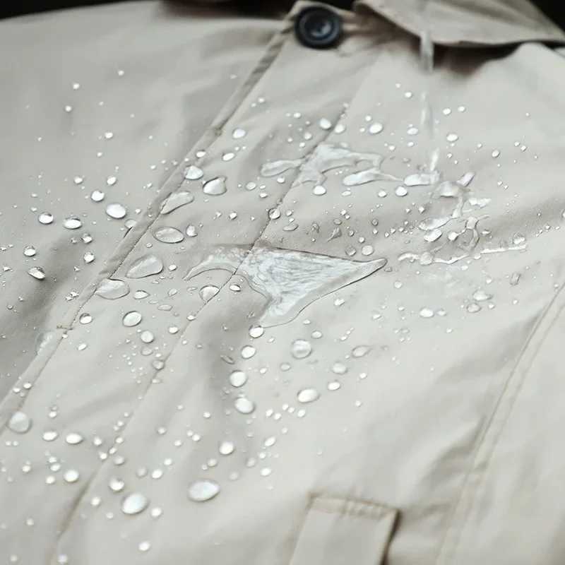 Windproof and warm medium length trench coat mens solid color street clothing windproof coat mens loose casual Japanese style jacket W241228