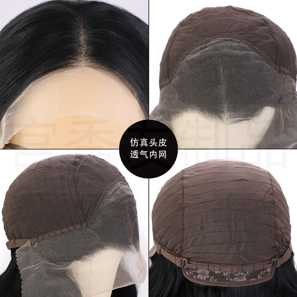 Black Big Wave Long Hair Front Lace 13 * 4 Synthetic Women Wig Kq2 Kq2