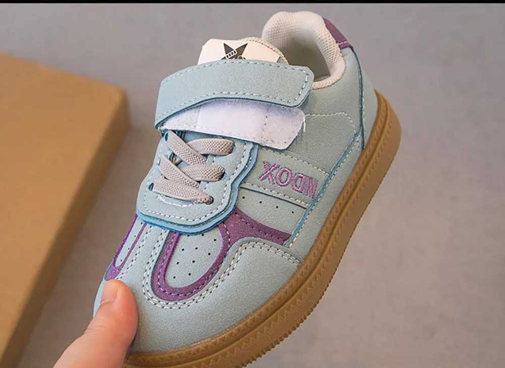 PU leather childrens sports shoes waterproof teenagers tennis shoes girls fashionable running sports shoes W241228