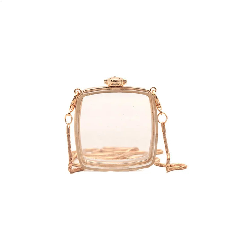 SUPER MINI Bag Women Transparent Acrylic Chains Bag Fashion Hasp Clear Shoulder Bag Handbag Ornament Bag Sweet 241223