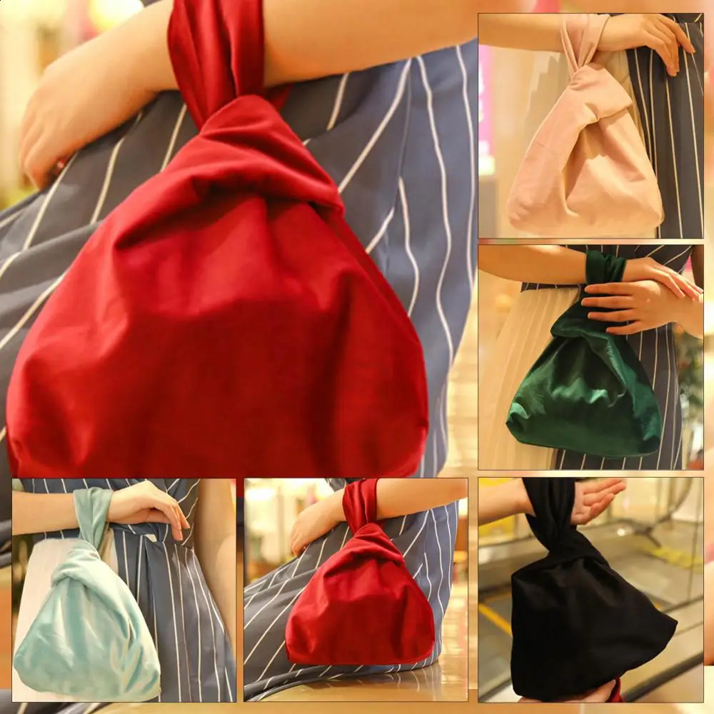 Makeup Bag Handbag for Women Storage Pouch Small Women Wrist Velvet Wrist Knot Clutches Purse Cash Card pochette femme 241227