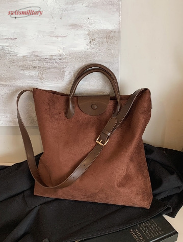 New cross-border retro handbag for women, commuter bag, high-end feel, large capacity tote bag, fashionable casual crossbody bag swissmilitary