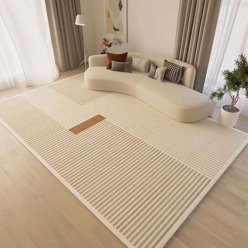 5050-58.9-Simple Rectangular Solid Color Silk Carpet Bedroom Bed Living Room Sofa Blanket