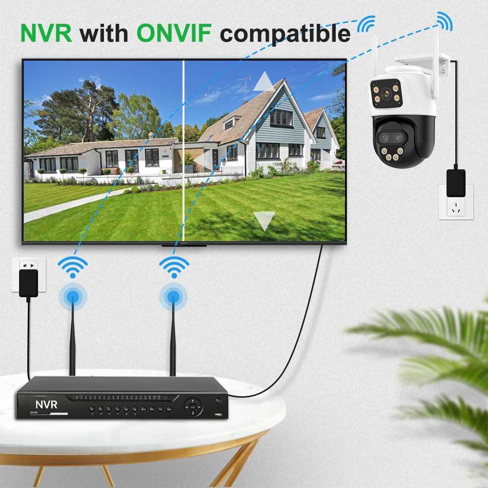 9MP 6K Three Lens Video Surveillance Auto Tracking Camera IP POE Or DC 12V 9MP Night Vision WaterProof Security CameraXJ241228